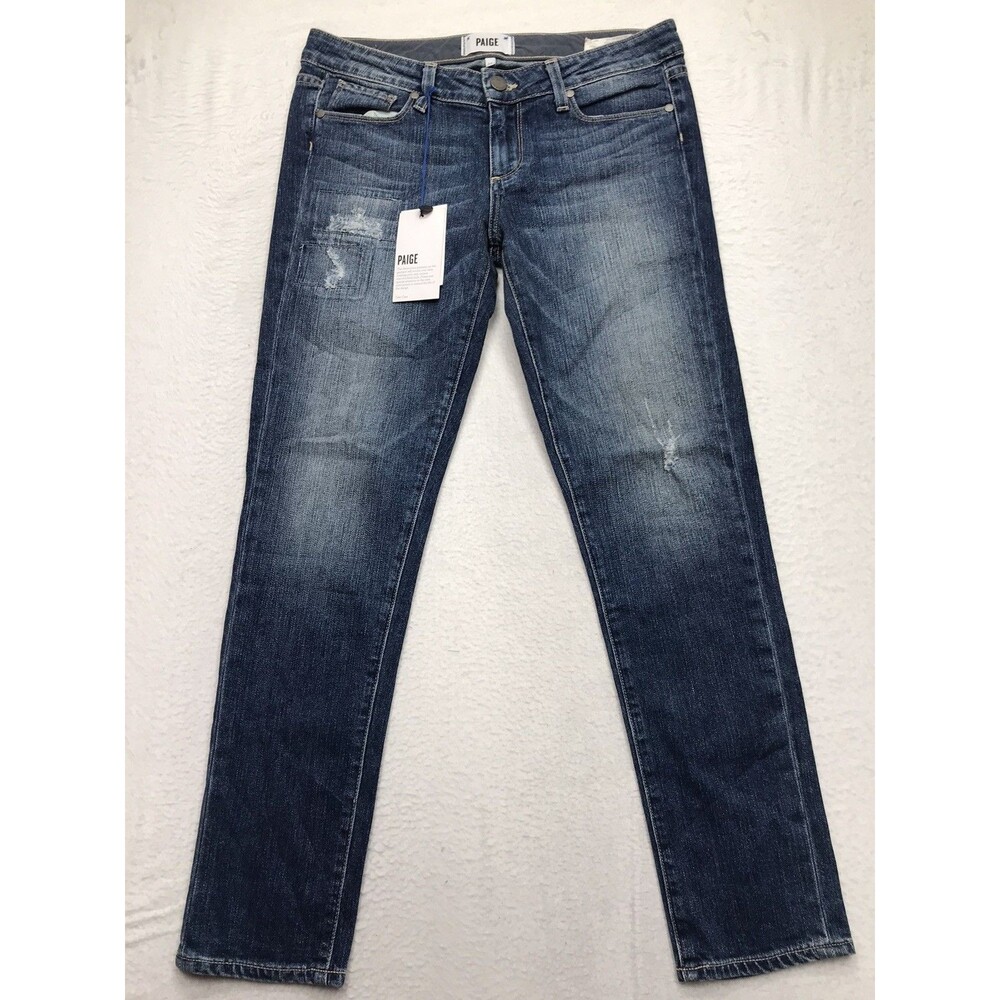 NWT PAIGE Jean Women 28 (30x28) Skyline Ankle Peg Distressed Jessie Wash Stretch